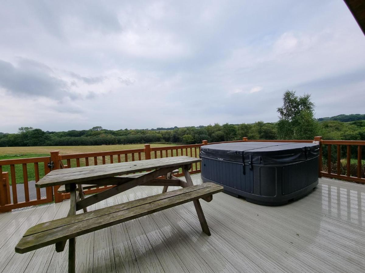 Beautiful Willow Lodge 67-4-6 Persons-Private Hot Tub-Pet Friendly-Tranquil Holiday Away From It All Yet Not Far To St Austell-The Holiday Home Has Two Bedrooms, Living & Dining Area, Equipped Kitchen -Decking-Al Fresco Dining-Fishing Lakes-Pet Frien Grampound Extérieur photo